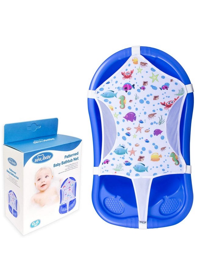 Sevi Baby Sevi Baby Baby Bath Seat Support Net, Patterned Bath Net with Six Safety Support Corner, Premium Quality Bath Sling for Newborns, Size: 35” x 21” (Bathtub is not Included) 1 Count (Pack of 1)  - Image 1