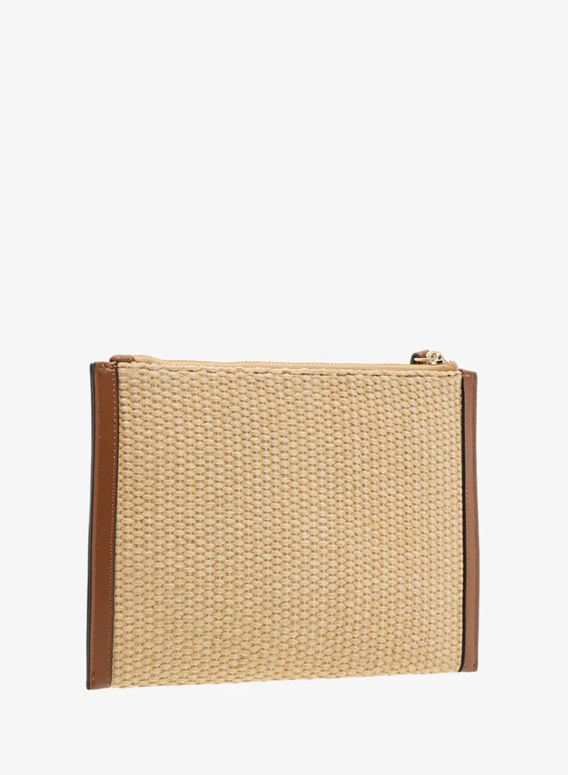 ELLE Women's Logo Detail Clutch with Zip Closure and Wrist Loop