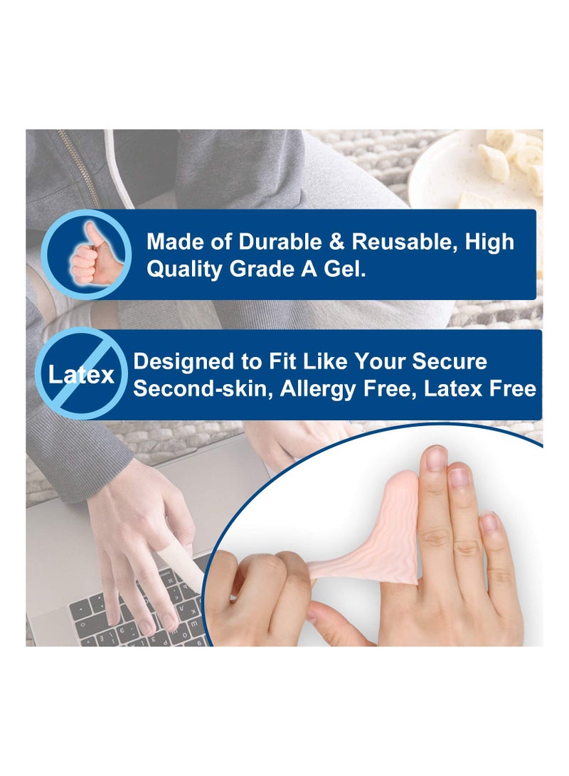 Latex-Free Gel Finger Cots, 14Pcs Finger Tips Protector for Cracking, Dermatitis, Psoriasis & Eczema Relief, Comfortable Finger Covers - Image 5