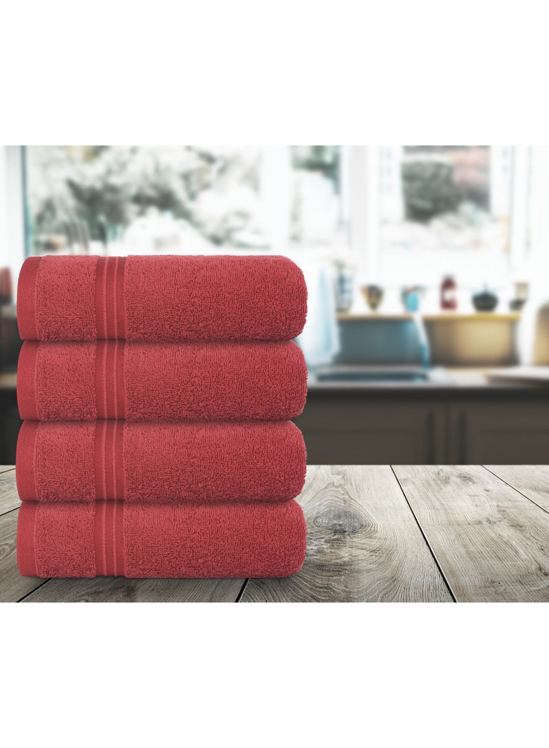 Bliss Casa Bliss Casa 4-Piece 100% Combed Cotton Hand Towels - 550 GSM Quick Dry Highly Absorbent Hand Towel Set - Thick Soft Hotel Quality Towels for Hand And Spa 16x28 Inch - Image 4