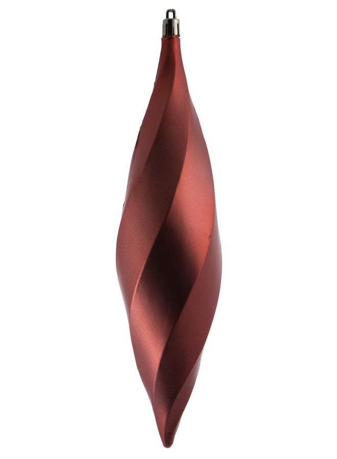 فيكرمان زينة فيكرمان 8 بوصة بتصميم دوامة غير لامعة، بلاستيك مقاوم للكسر، زينة شجرة عيد الميلاد، عبوة من 6 قطع، لون مرجاني - Image 1