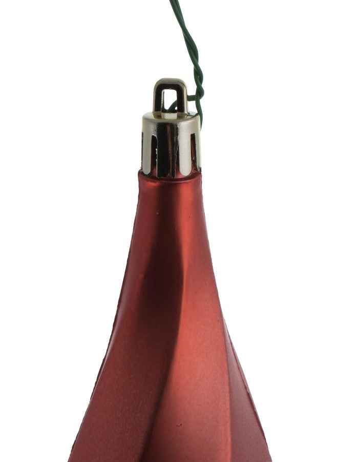 فيكرمان زينة فيكرمان 8 بوصة بتصميم دوامة غير لامعة، بلاستيك مقاوم للكسر، زينة شجرة عيد الميلاد، عبوة من 6 قطع، لون مرجاني - Image 2