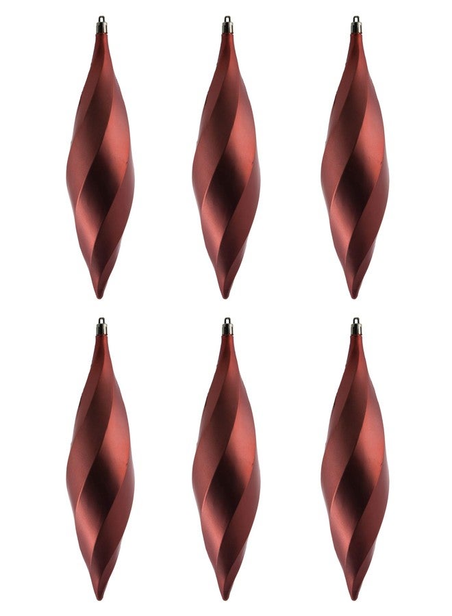 فيكرمان زينة فيكرمان 8 بوصة بتصميم دوامة غير لامعة، بلاستيك مقاوم للكسر، زينة شجرة عيد الميلاد، عبوة من 6 قطع، لون مرجاني - Image 5