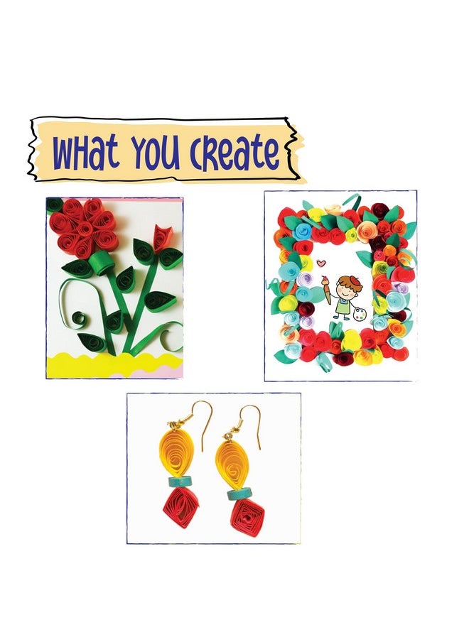 Lighthouse LIGHTHOUSE Paper Quilling Kit, Art and Craft Kit For Kids | Includes Color Paper, Greetings Cards, Photo Frame & More | Paper Quilling Kit for Beginners, Quilling Tool Accessories Set for Kids | Best Return Gift Item for Kids - Multicolor  - Image 4