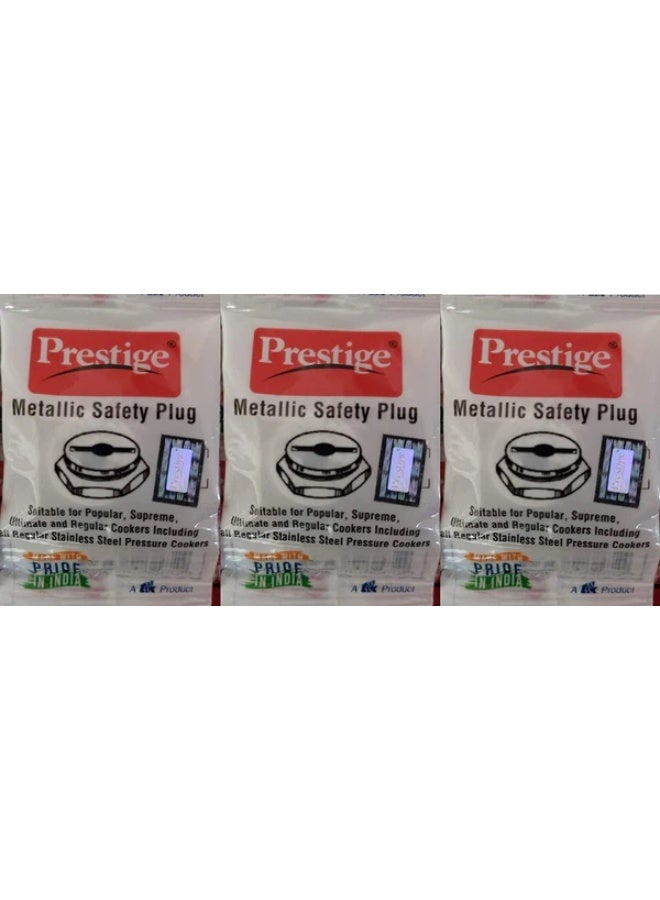 TTK Prestige صمام أمان معدني من بريستيج لأجهزة طهي الضغط المصنوعة من الألومنيوم والفولاذ المقاوم للصدأ من طرازات Popular وTriply وUltimate وPopular+، عبوة من 3 قطع - Image 2