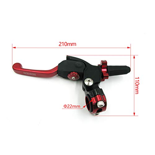 OTOM Universal Motorcycle Aluminum 7 Gear Foldable Clutch Lever Adjustable Handle Clutch 7/8" 22mm for Dirt Bike Mini Bikes ATV Scooter （Red） - Image 2