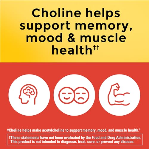 Nature Made Extra Strength Dosage Choline Supplements 800 Mg Per 3 Capsules, Brain Health, Mood, Muscle & Liver Support, Vegetarian, 60 Capsules, 20 Day Supply - Image 3