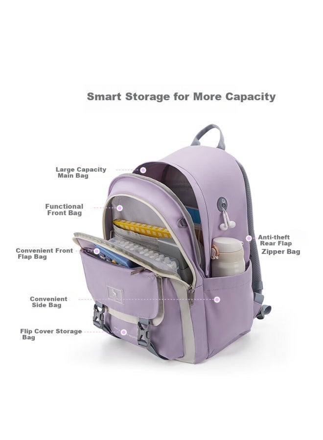 Oiwas Mochi Bag For Junior High School Students, Jd Self-operated Female Double Shoulder Bag Male Backpack Large Capacity Gray - Image 2
