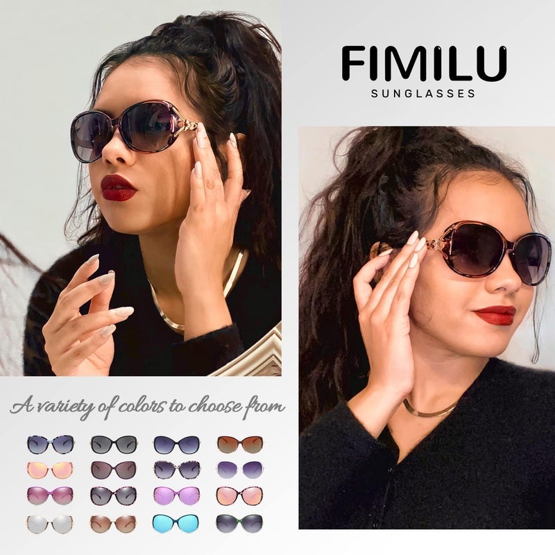 FIMILU Sunglasses for Women Trendy Polarized Sunglasses Oversized Big Sun Glasses Ladies Shades UV Protection | Fits Over Glasses ≤5.4"x1.65". Side Shields Block Sun & Wind. Weighs Only 1.1 oz—Light enough for All-day Comfortable Driving - Image 2