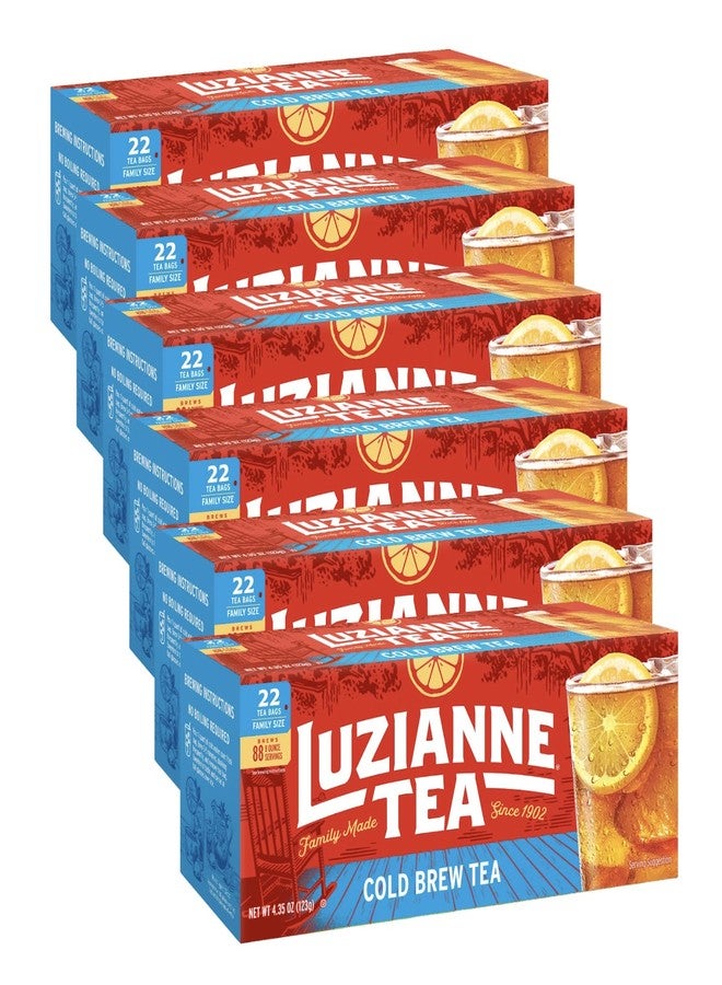 Luzianne أكياس شاي لوزيان الأسود المثلج غير المحلى، حجم عائلي، علبة تحتوي على 22 كيس (عبوة من 6 أكياس) - Image 2