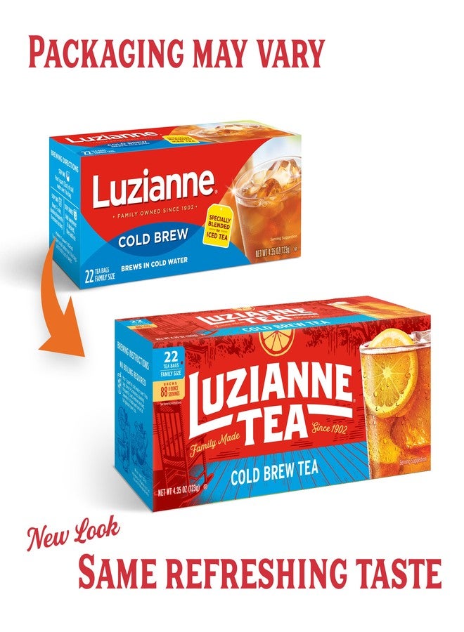 Luzianne أكياس شاي لوزيان الأسود المثلج غير المحلى، حجم عائلي، علبة تحتوي على 22 كيس (عبوة من 6 أكياس) - Image 4