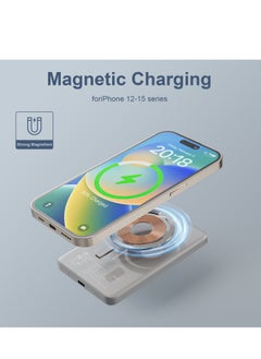 Mezone 5000mAh Magnetic Powerbank, Wireless Portable Charger Fast Charging, PD 22.5W Wired Charging, iPhone Magnetic Charger Battery Pack for iPhone 15/14/13/12 Series, Metallic Space Grey  - Image 2