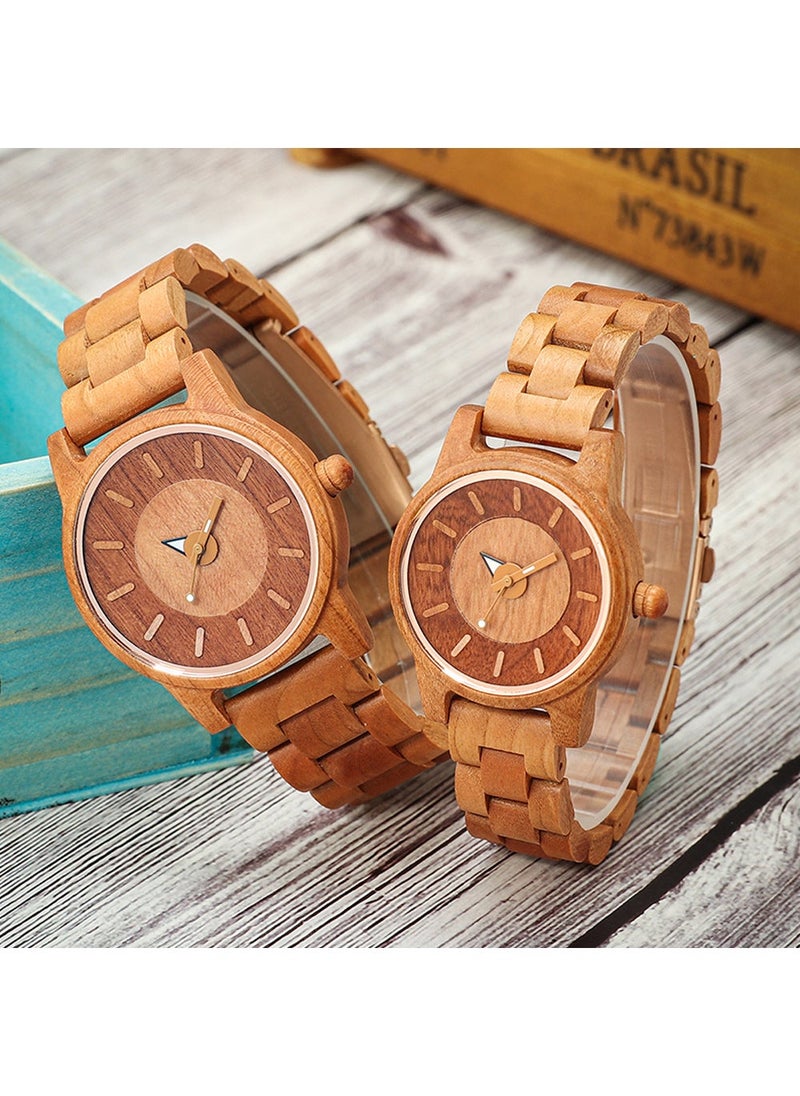 Factory Outlet Fashion Retro Red Cherry Wood Watch Foreign Trade Explosions Creative Mens and Womens Couple Quartz Wooden Watch Men's clothing  - Image 3
