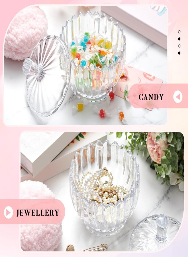 Tioncy 2 Pcs Extra Large Dusting Powder Puff and Container for Women-5.43'' Glass Crystal Dusting Powder Container with 5.91'' Body Soft Washable Reusable Velour Face(Clear,Scalloped) - Image 5