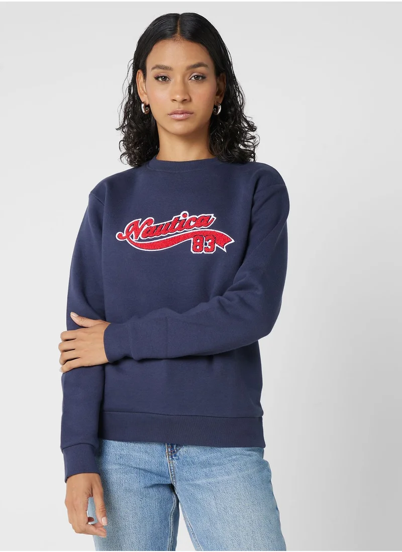NAUTICA Graphic Crew Neck Sweatshirt
