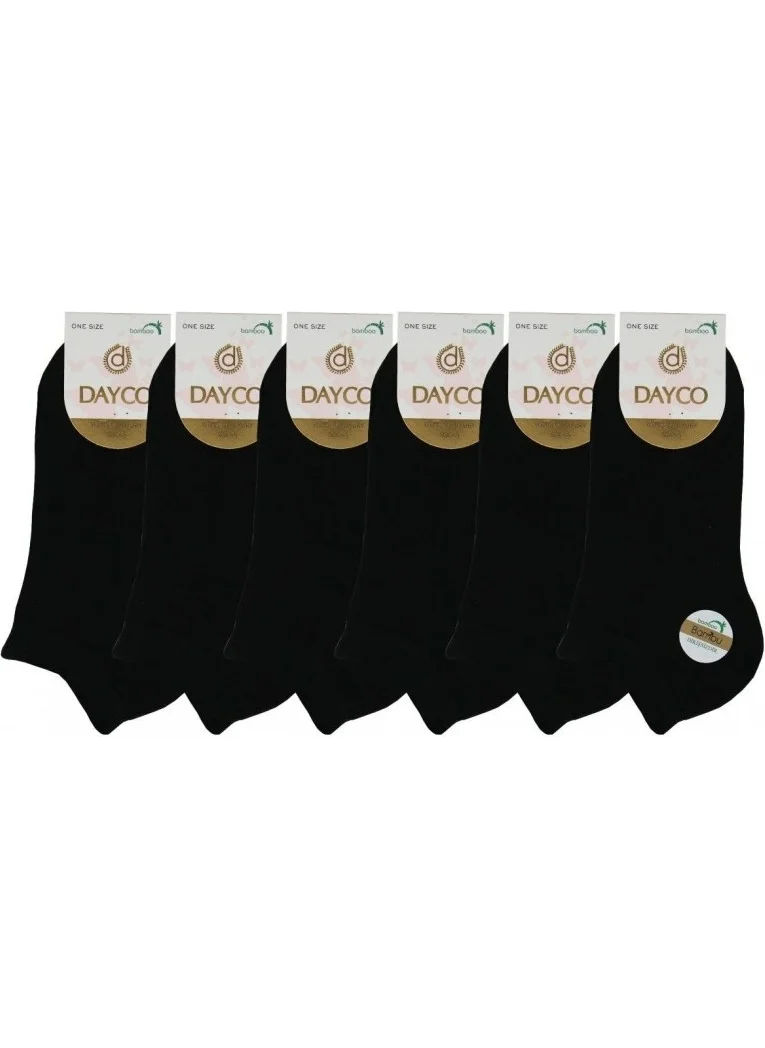 DAYCO Black Color Summer Women's Bamboo Booties Socks Set of 6