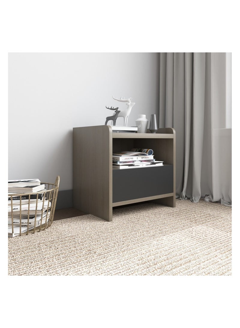 ROYALOAK Royaloak Dexter Side Table | Two Shelves | MDF Construction | Elegant Melamine Finish | Modern Design | Durable & Long-lasting | Side Table with Storage  - Image 2