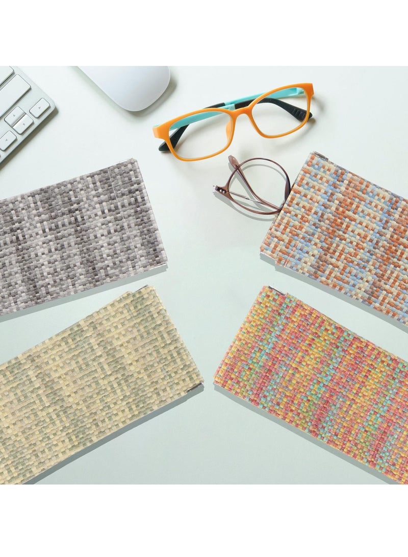 SOLARAE Glasses Case Sunglasses Case Pouch Portable Squeeze Top Leather Glasses Case Anti-Scratch Eyeglass Case Cute Glasses Case Soft Eyeglass Cases for Women 4Pcs - Image 4