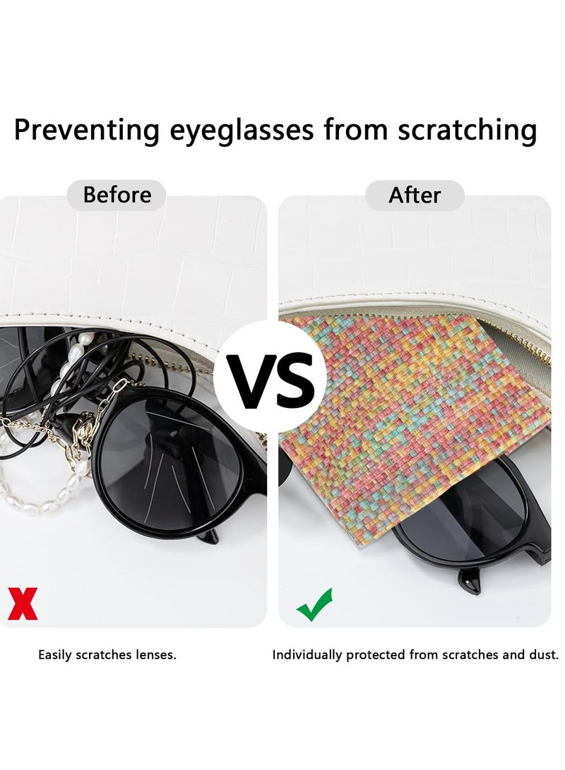 SOLARAE Glasses Case Sunglasses Case Pouch Portable Squeeze Top Leather Glasses Case Anti-Scratch Eyeglass Case Cute Glasses Case Soft Eyeglass Cases for Women 4Pcs - Image 5