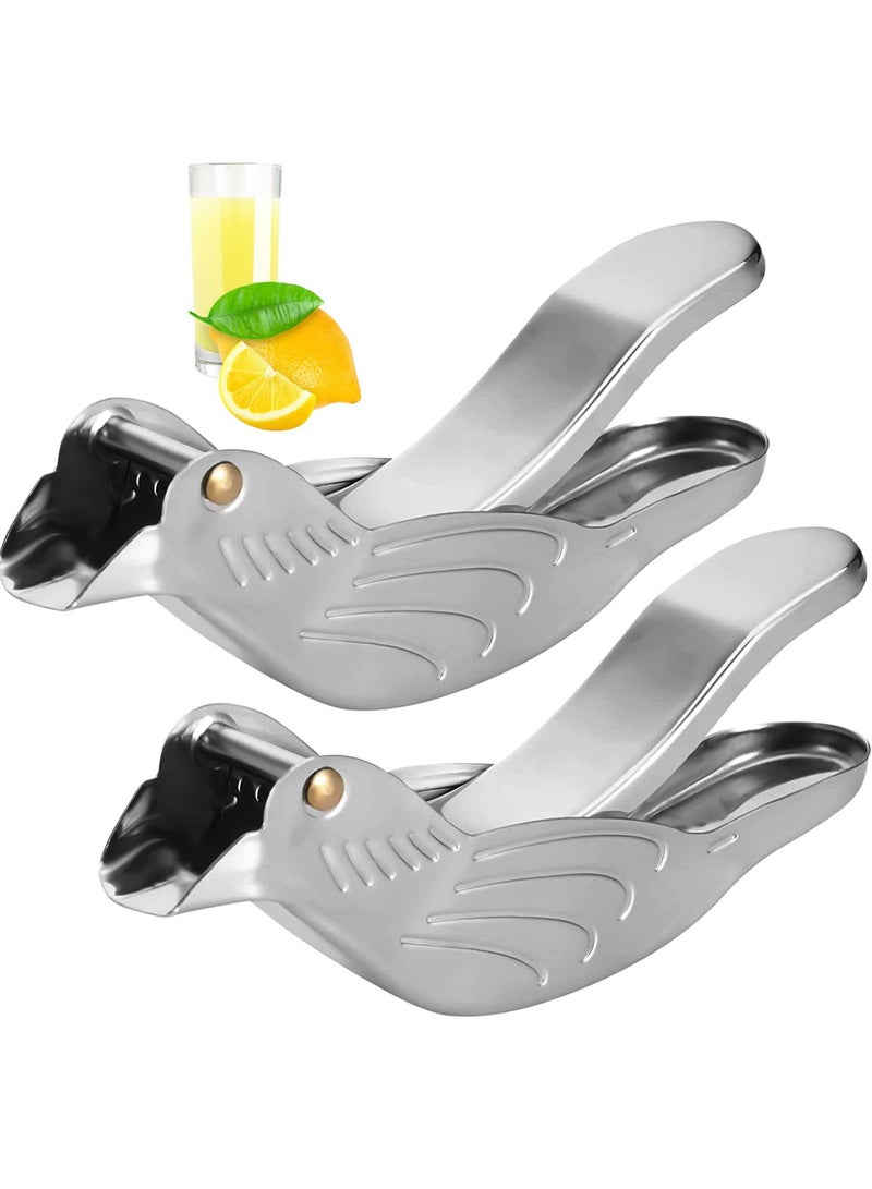 Zikra 2 Pcs Lemon Squeezers, Stainless Steel Fruit Squeezer Portable Manual Juicer Hand Press Lime Slice Squeezer for Citrus, Orange, Lime, Lemon, Pomegranate - Image 1
