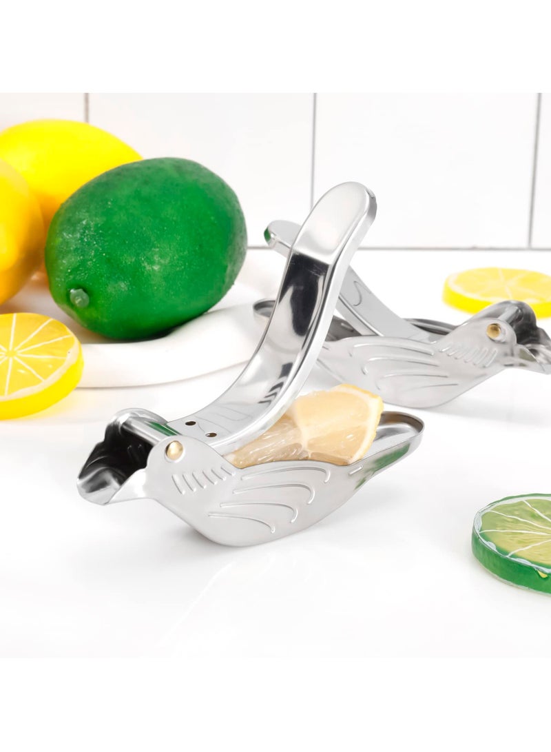 Zikra 2 Pcs Lemon Squeezers, Stainless Steel Fruit Squeezer Portable Manual Juicer Hand Press Lime Slice Squeezer for Citrus, Orange, Lime, Lemon, Pomegranate - Image 2