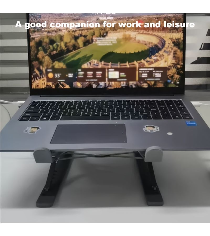 Laptop Stand For 13-15 Inches Cooling Fan Base Black Elevated Gaming Laptop Holder Foldable Angle Height Adjustable Aluminium - Image 5