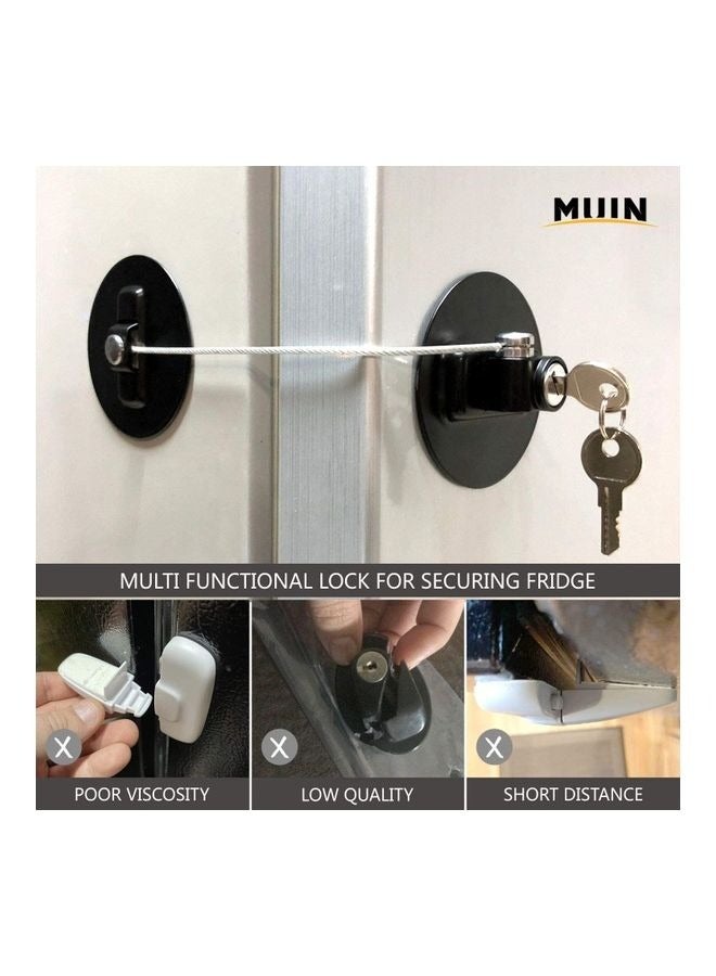 Highly Secured Refrigerator Lock With Key Black - Image 2
