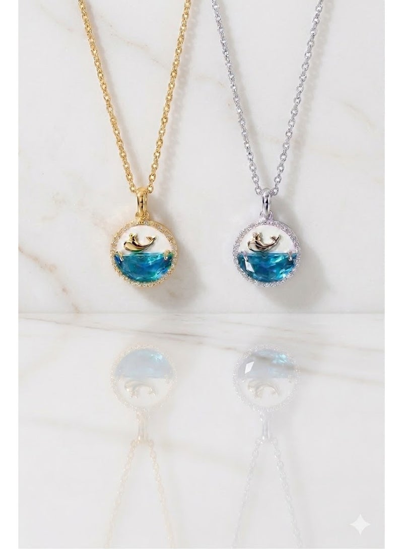 RAFAL Wave Sparkling Zircon Pendant Necklace for Women – Elegant Luxury Wave Motif Chain, Premium Sophisticated Jewelry Accent for Special Occasions, Birthdays & Luxury Gifting - Image 1