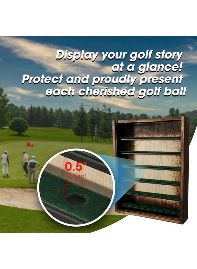 J JACKCUBE DESIGN Golf Ball Display Case with 6 Sturdy Metal Shelves, Wooden Frame with Slide Acrylic Door, Holds 30 Golf Balls, 11x14 Inch Wall Mounted Golf Ball Storage Organizer - MK743A - Image 4