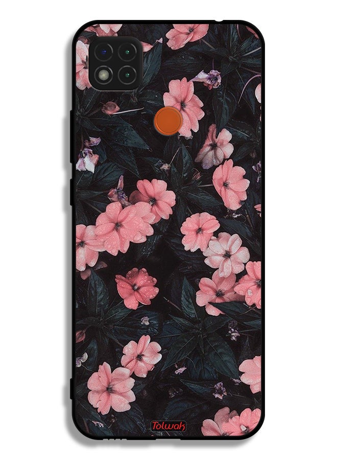 Tolwak Xiaomi Redmi 10A Protective Case Cover Peach Small Roses - Image 2