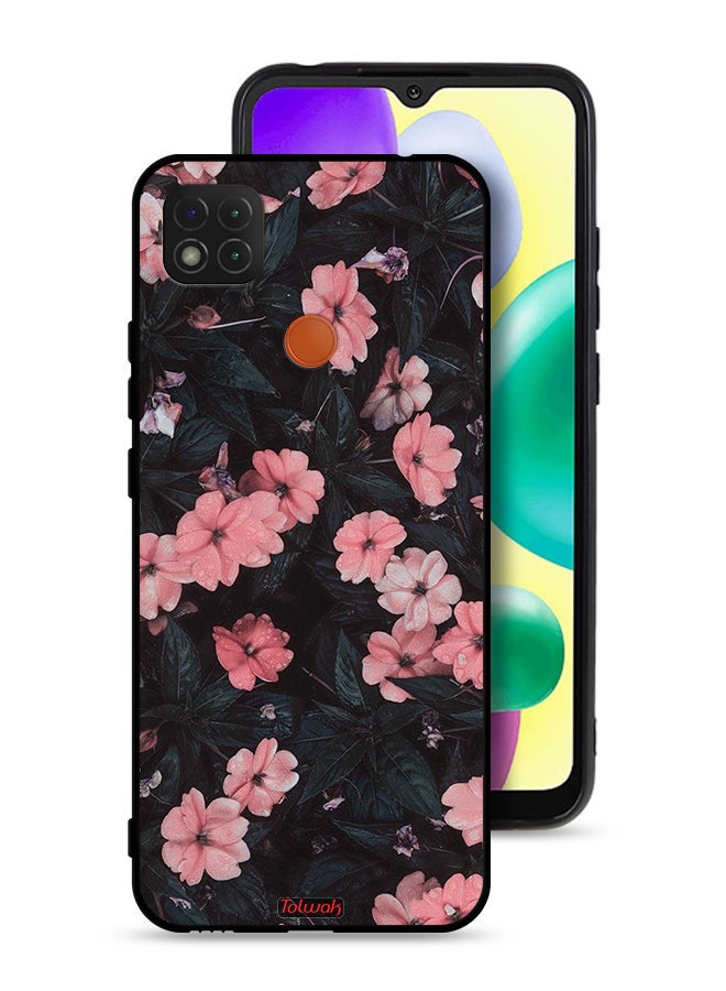 Tolwak Xiaomi Redmi 10A Protective Case Cover Peach Small Roses - Image 1