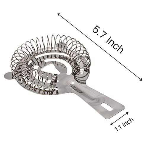 FANYUN 304 Stainless Steel Cocktail Hawthorne Strainer With Ice Filter Bar Cocktail Shaker Coffee Milk Tea Ice Block Filter Tool (Silver 2 Pcs) - Image 2