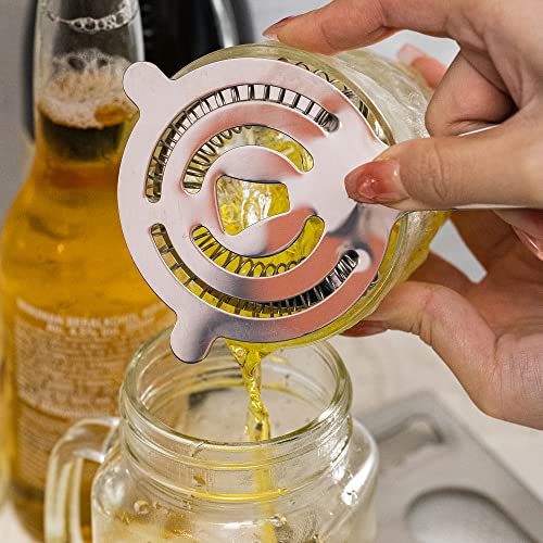 FANYUN 304 Stainless Steel Cocktail Hawthorne Strainer With Ice Filter Bar Cocktail Shaker Coffee Milk Tea Ice Block Filter Tool (Silver 2 Pcs) - Image 3