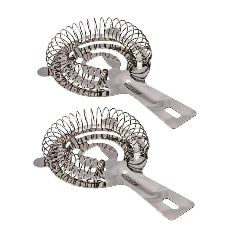 FANYUN 304 Stainless Steel Cocktail Hawthorne Strainer With Ice Filter Bar Cocktail Shaker Coffee Milk Tea Ice Block Filter Tool (Silver 2 Pcs) - Image 5
