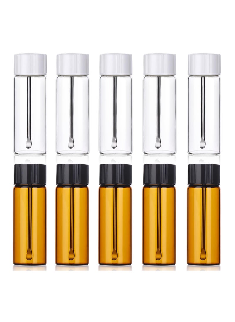 SYOSI 10 pcs Portable Glass Pepper Shaker, Travel Mini Spice Bottle Vials with Spoons, Glass Jar Spice Dispenser, Travel Spice Containers Airtight Storage Bottle, For Outdoor Camping And Travel (Two Colors)  - Image 1
