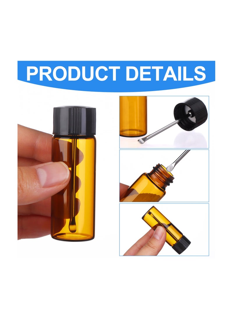 SYOSI 10 pcs Portable Glass Pepper Shaker, Travel Mini Spice Bottle Vials with Spoons, Glass Jar Spice Dispenser, Travel Spice Containers Airtight Storage Bottle, For Outdoor Camping And Travel (Two Colors)  - Image 4