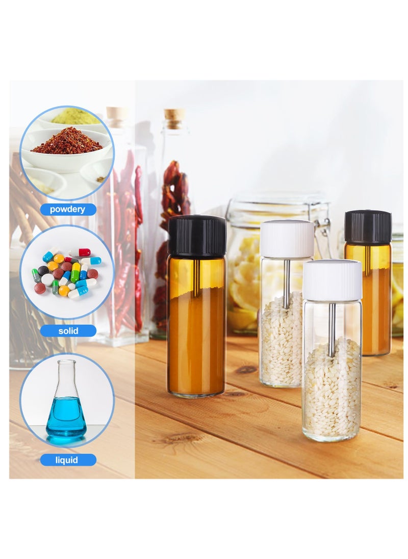 SYOSI 10 pcs Portable Glass Pepper Shaker, Travel Mini Spice Bottle Vials with Spoons, Glass Jar Spice Dispenser, Travel Spice Containers Airtight Storage Bottle, For Outdoor Camping And Travel (Two Colors)  - Image 5