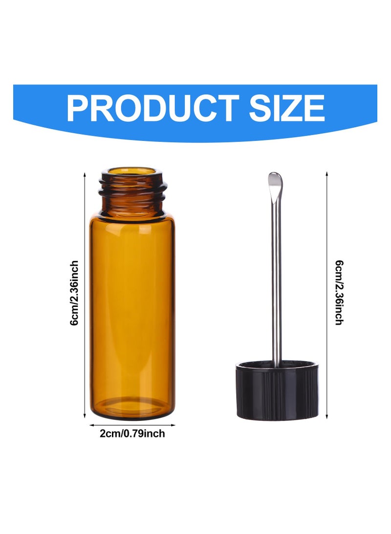 10 pcs Portable Glass Pepper Shaker, Travel Mini Spice Bottle Vials with Spoons, Glass Jar Spice Dispenser, Travel Spice Containers Airtight Storage Bottle, For Outdoor Camping And Travel (Two Colors)