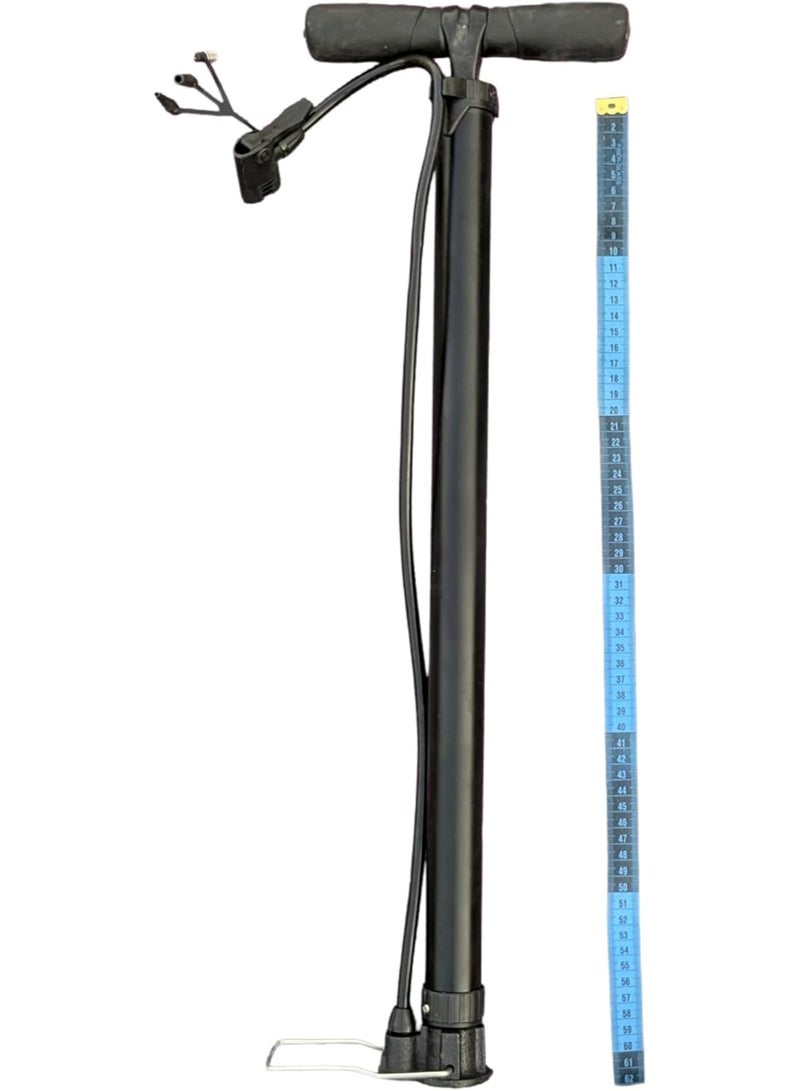 منفاخ للدراجات الهوائية بطول 62 سم . مضخه هوائية للعجل من المعدن القوي لاستخدام اطول - Image 1