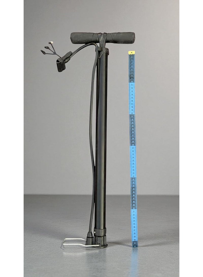 منفاخ للدراجات الهوائية بطول 62 سم . مضخه هوائية للعجل من المعدن القوي لاستخدام اطول - Image 4