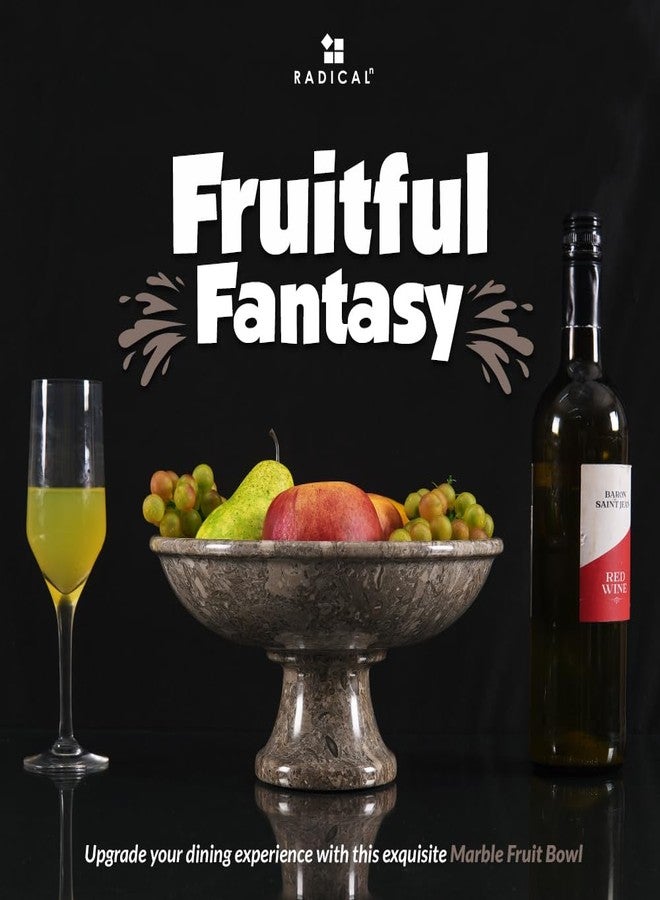 Radicaln Marble Fruit Bowl 10" Inches Oceanic Handmade Bananas Holder, Ideal Salad and Serving Bowl, Modern key Bowl, Fruit Dish & fruit Storage - Image 3