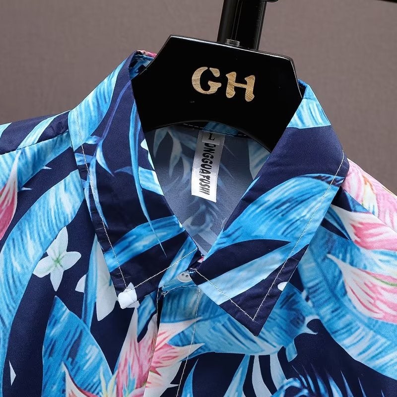 Men'S Half Sleeve Popular Floral Shirt All-Match Seaside Beach Youth Loosen Trendy Shirt For - Image 4