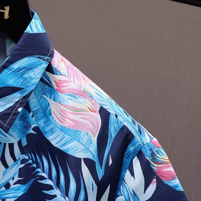 Men'S Half Sleeve Popular Floral Shirt All-Match Seaside Beach Youth Loosen Trendy Shirt For - Image 5