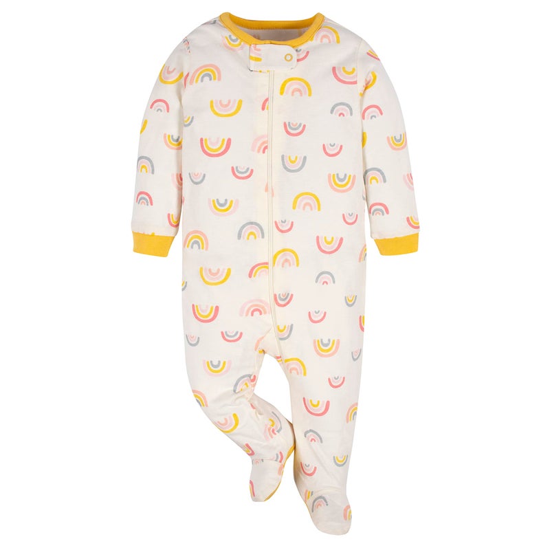 Gerber Baby Girls 2-pack 'N Play And Toddler Sleepers, Golden Floral, 0-3 Months US - Image 3