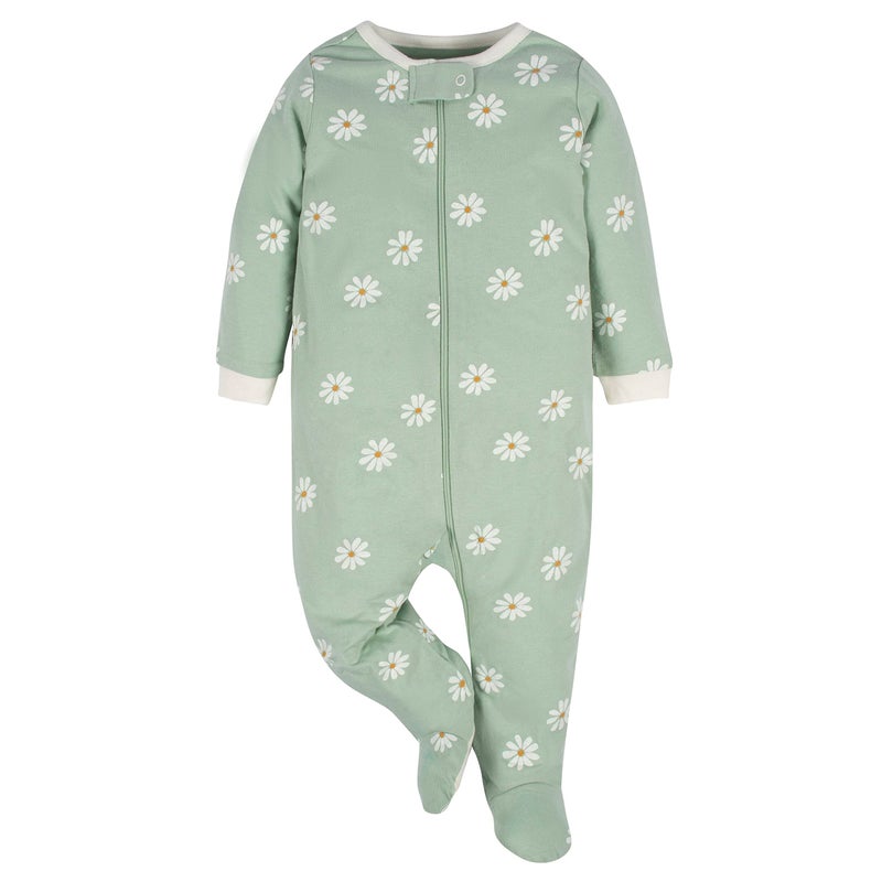 Gerber Baby Girls 2-pack 'N Play And Toddler Sleepers, Golden Floral, 0-3 Months US - Image 2