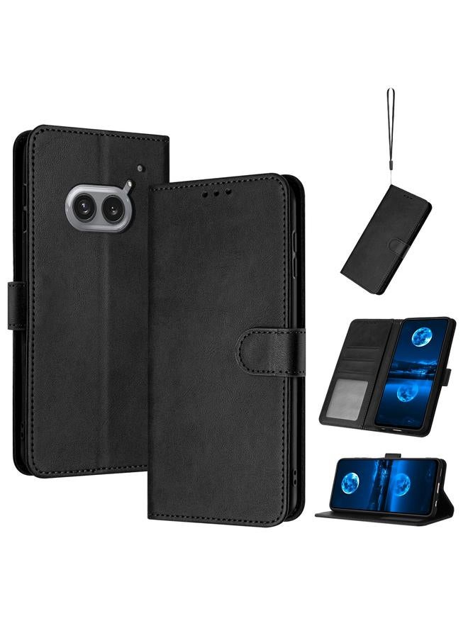 For Nothing Phone 2a / 2a Plus Solid Calf Texture Flip Leather Phone Case(Black)