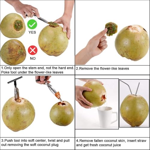 TPJ Mart Stainless Steel Coconut Opener Tool | Coconut Driller & Water Extractor | Heavy-Duty Coconut Opener Machine with Knife | Easy Coconut Opening Tool for Kitchen - Image 4