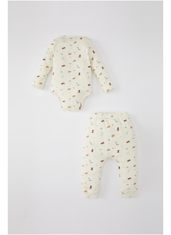DeFacto Babyboy Regular Fit Bike Neck Long Sleeve New Born Knitted Set -2 Pieces  - Image 4