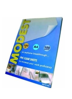 MODEST Modest PVC Clear A4 Binding Sheet 180 microns Packet of 100 sheets 