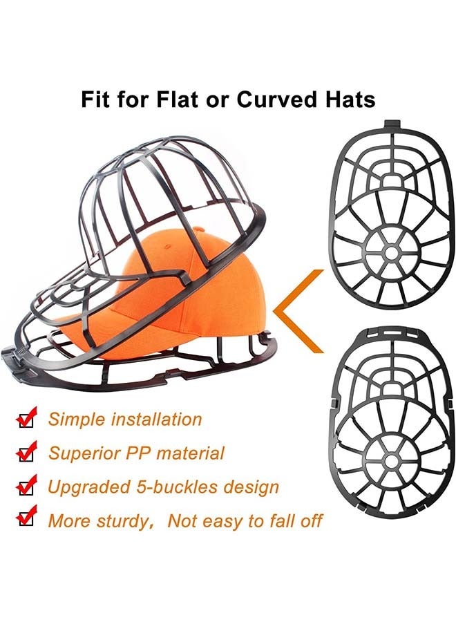 Generic Hat Washer for Baseball Cap,1 Pack Curved Hat Cage Cleaner for Washing Machine and Dishwasher Plastic Hat Shaper Protector Fit for Children and Adults Visor, Black - Image 2
